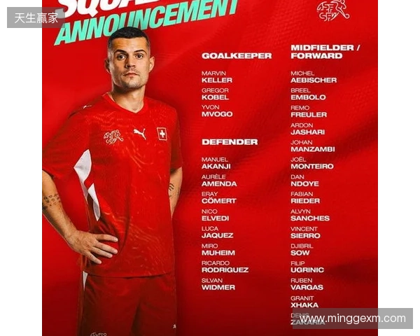 瑞士本期大名单:扎卡领衔,阿坎吉、科贝尔、巴尔加斯、恩多耶在列 瑞士本期大名单:扎卡领衔,阿坎吉、科贝尔、巴尔加斯、恩多耶在列